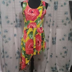 Beautiful asymmetrical peplum floral blouse